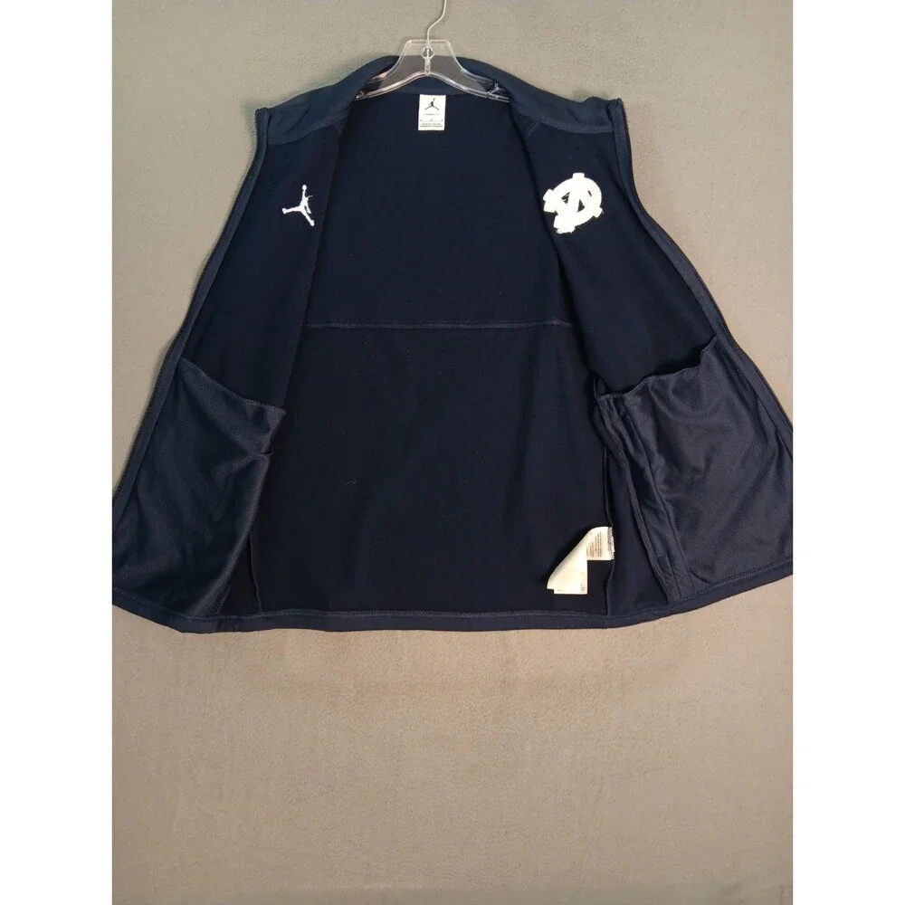 Jordan Jumpman Tar Heels UNC Sleeveless Full Zip Therma Fit Vest Blue MED Nike